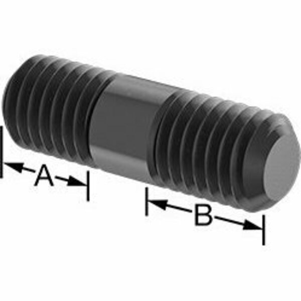 Bsc Preferred Black-Oxide Steel Threaded on Both Ends Stud 5/8-11 Thread Size 2 Long 90281A804